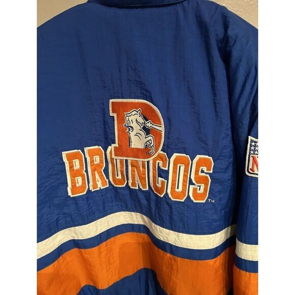 Vintage Apex One Pro Line NFL Denver Bronco 1/2 Zip Jacket Coat Mens Large FLAW - Picture 12 of 15